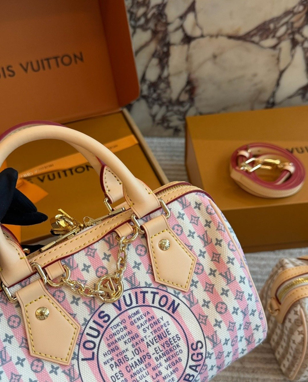 Louis Vuitton Speedy Printed Boston Bag — detail