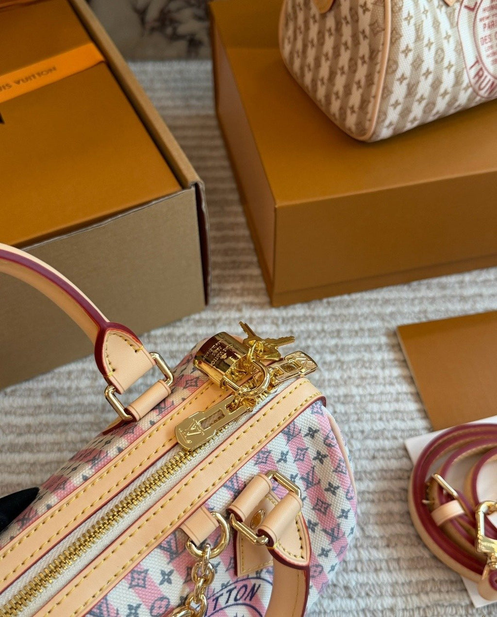 Louis Vuitton Speedy Printed Boston Bag — detail