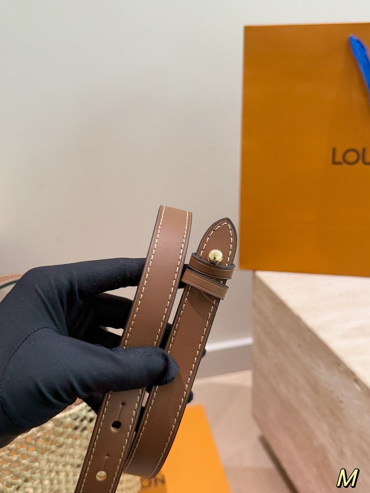 Louis Vuitton Woven Bucket Bag with Monogram Pouch — detail