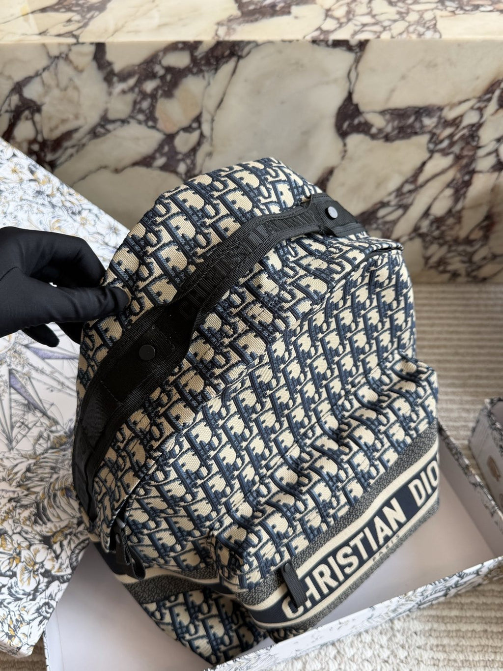 Dior Oblique Monogram Backpack — side