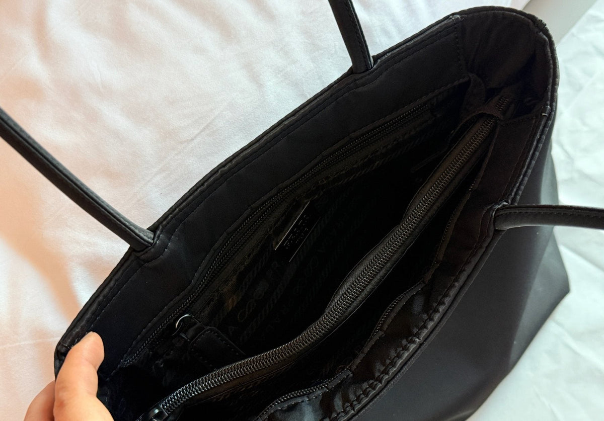 Prada Black Nylon Shoulder Tote — detail