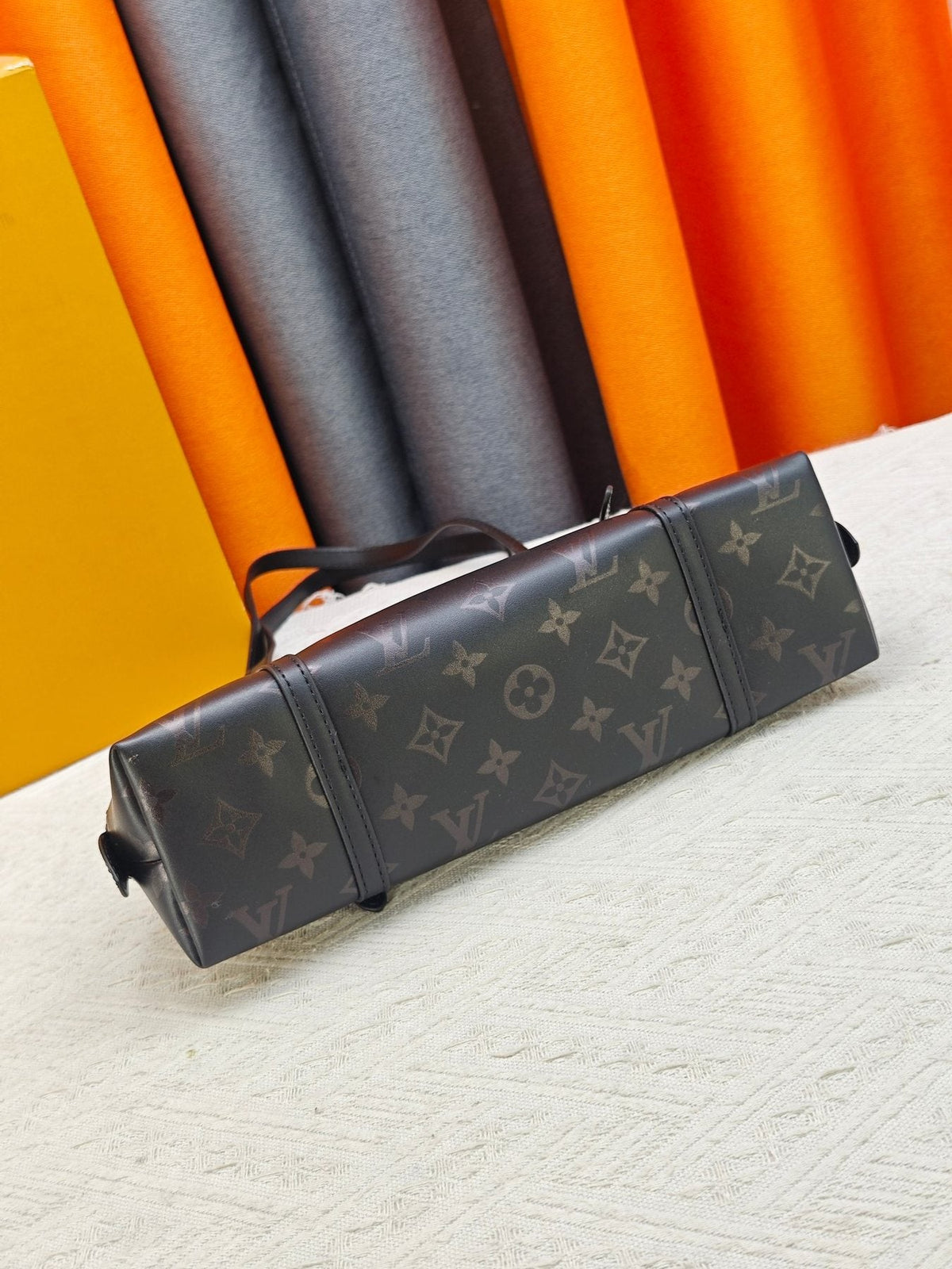Louis Vuitton Dark Gray Monogram Domed Handbag — detail