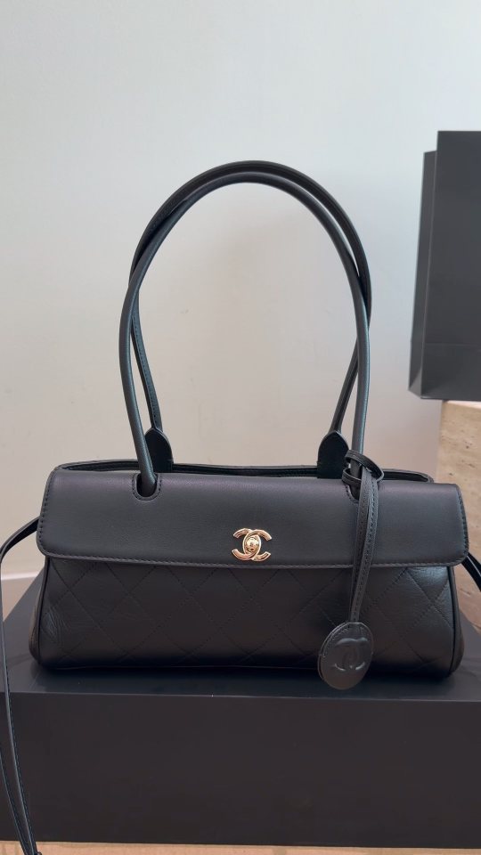 Chanel Quilted Baguette Shoulder Bag — front