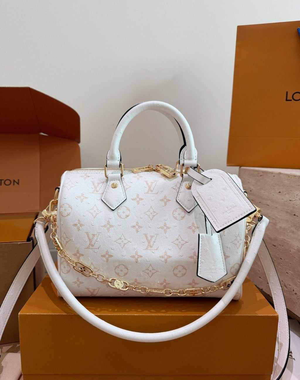 Louis Vuitton Speedy Pale Multicolor Monogram Handbag — front