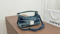 LOEWE Washed Denim Curved Shoulder Bag — hero