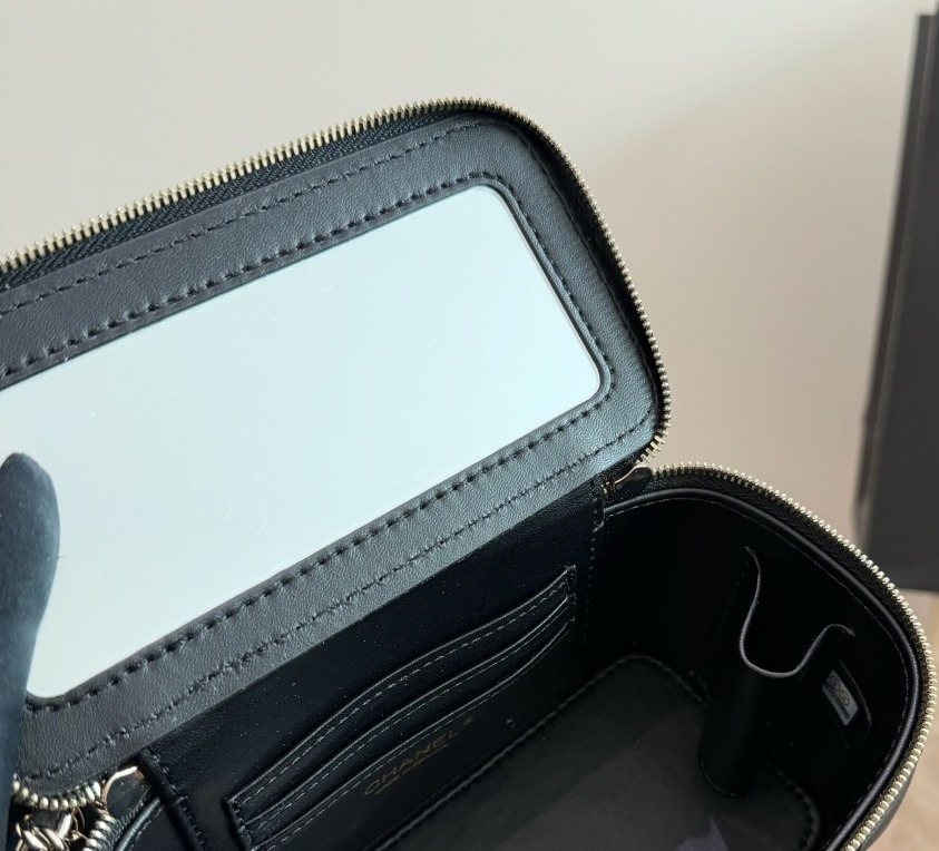 Chanel Quilted Top-Handle Box Bag — detail