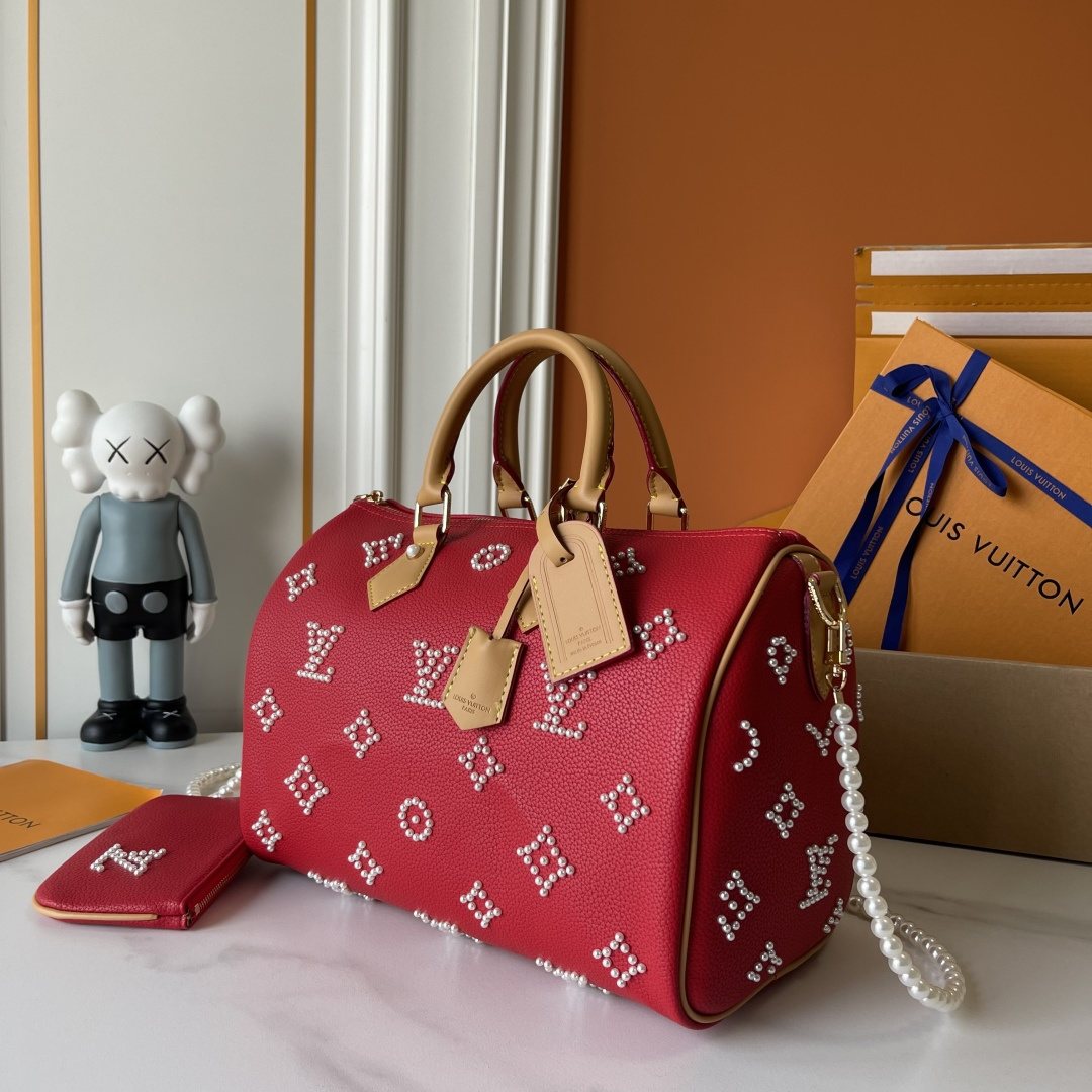 Louis Vuitton Speedy Bandoulière Pearl-Like Motif Satchel — back