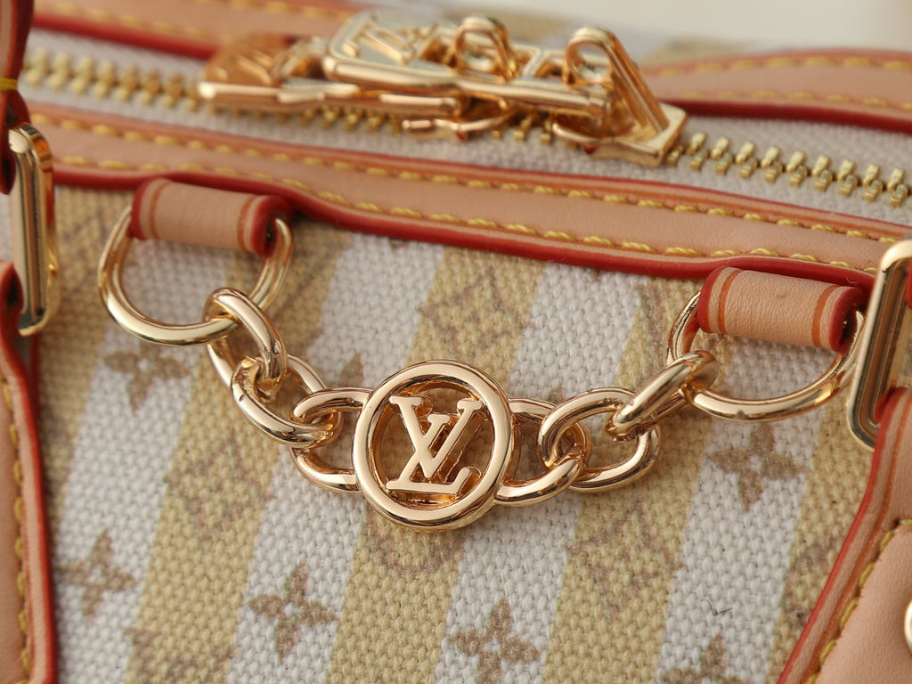 Louis Vuitton Stamp Speedy Bandoulière Striped Bag — detail