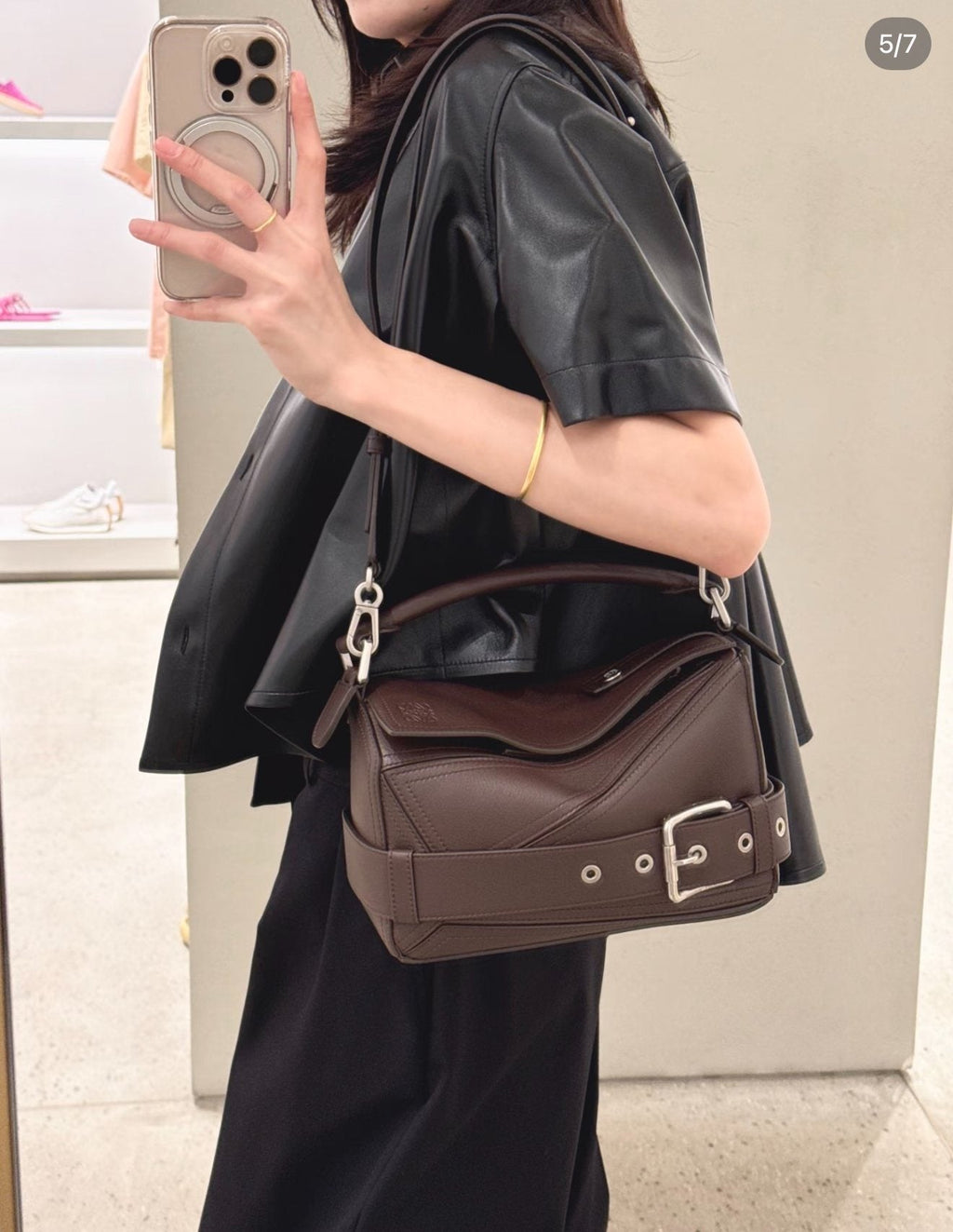 Loewe Puzzle Biker Belted Handbag — model