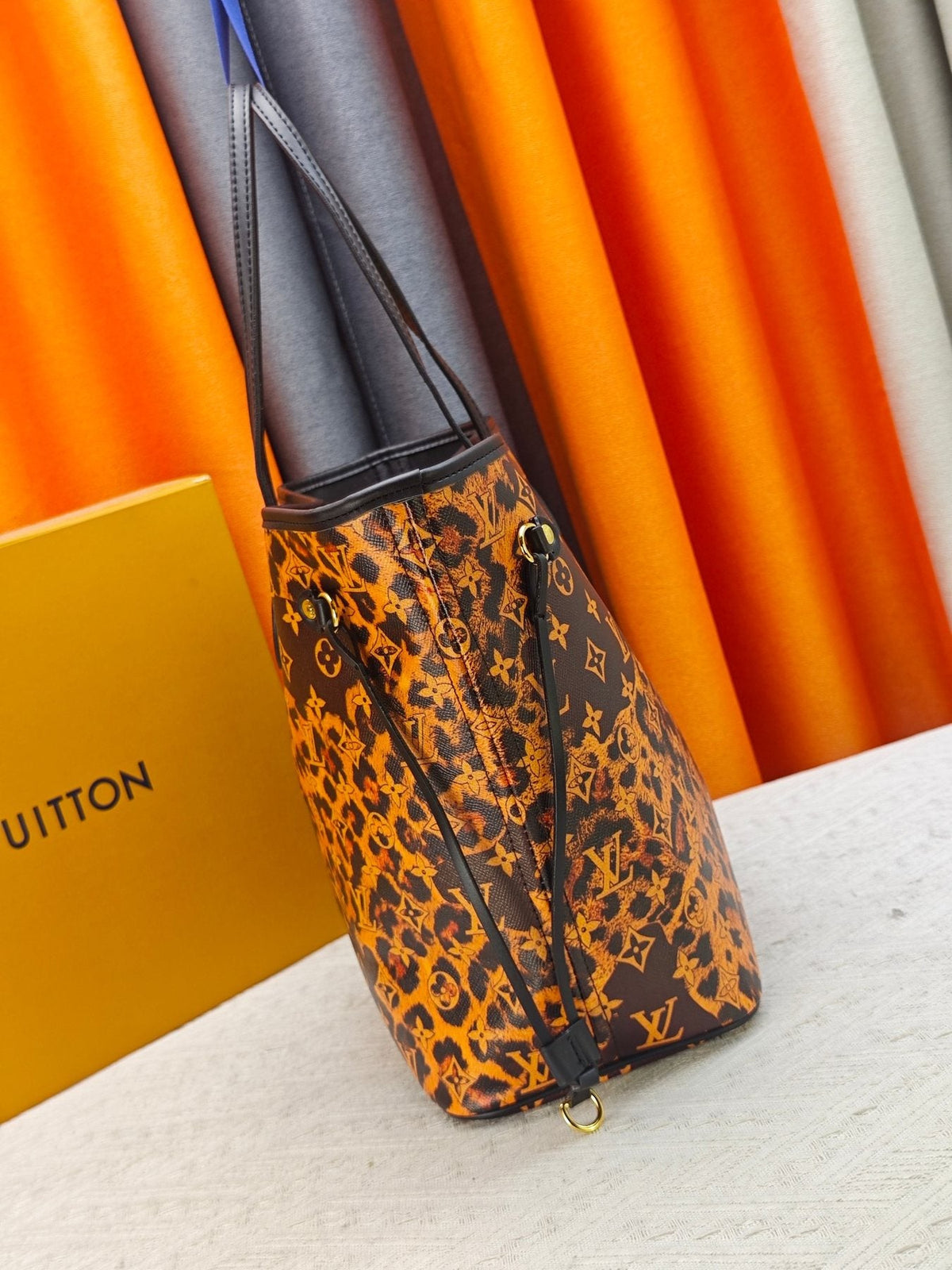 Louis Vuitton Neverfull Leopard Monogram Tote — side