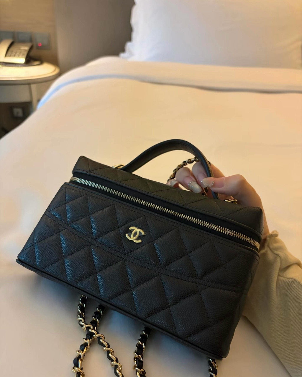 Chanel Diamond-Quilted Box Crossbody Bag — hero