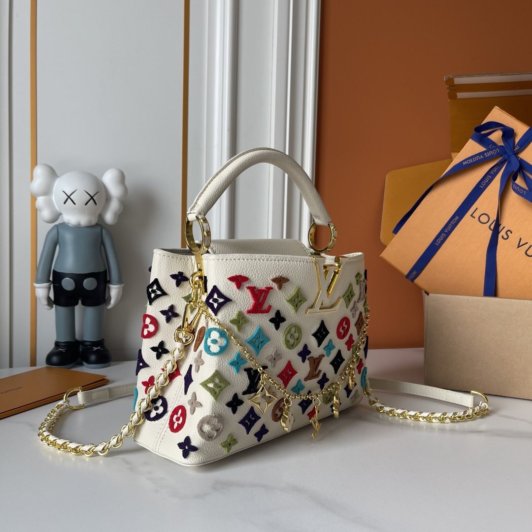 Louis Vuitton Capucines Monogram Charm Top-Handle Bag — side