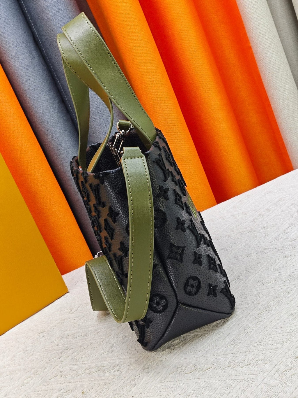Louis Vuitton Mini Shopper Tote with Monogram Motifs — side
