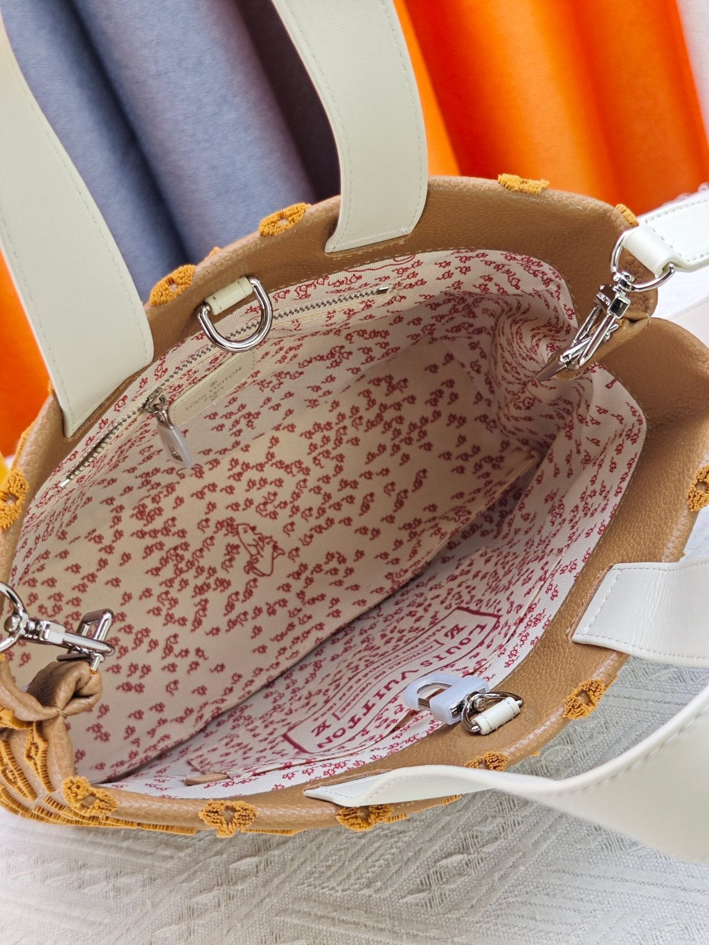 Louis Vuitton Mini Shopper Tote with Monogram Motifs — detail