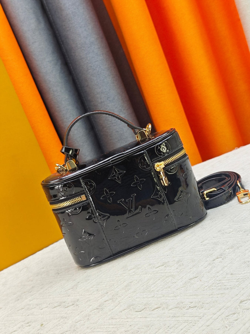 Louis Vuitton Vanity Chain Pouch in Glossy Black Monogram — back