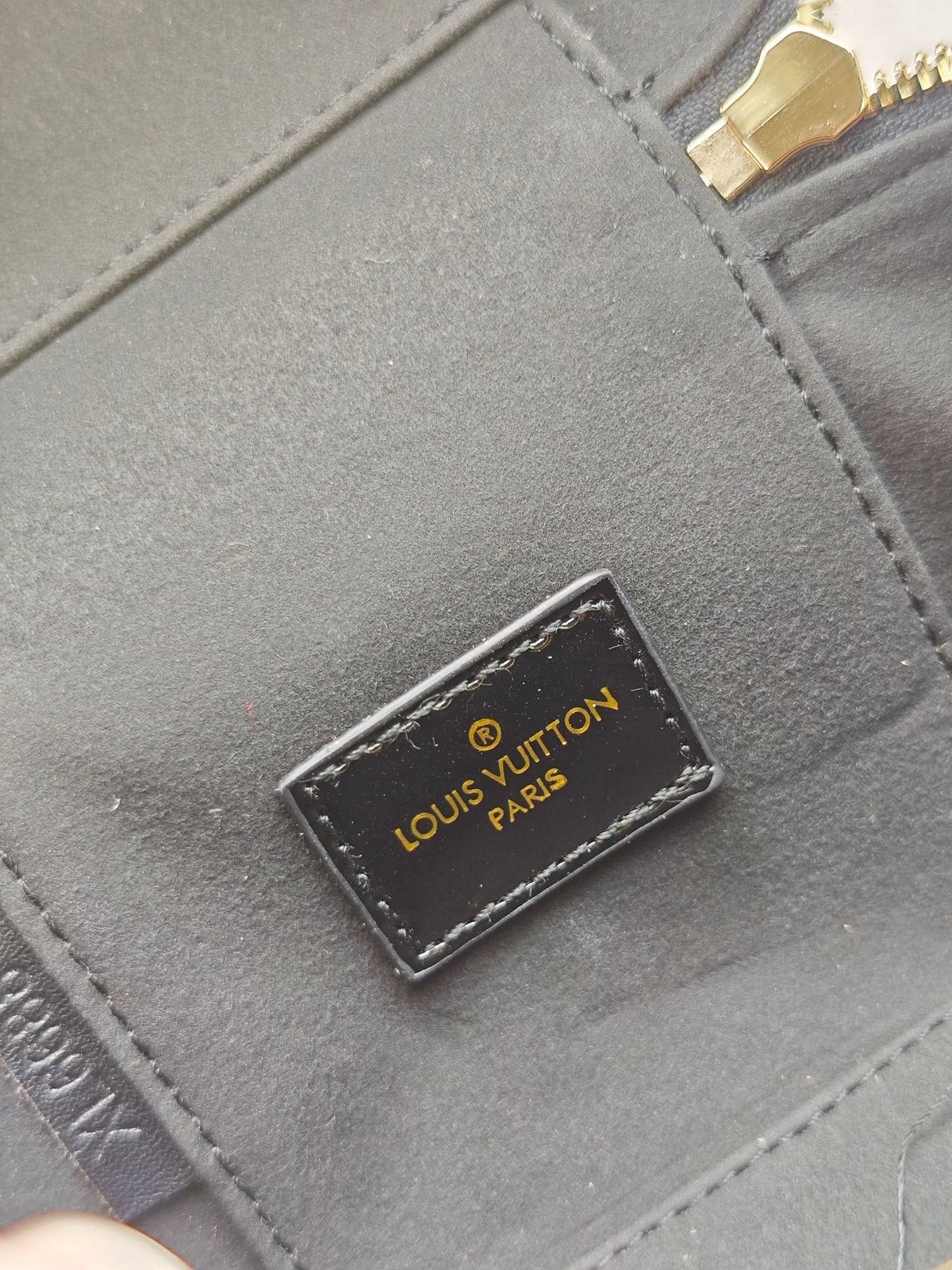Louis Vuitton Vanity Chain Pouch in Glossy Black Monogram — detail