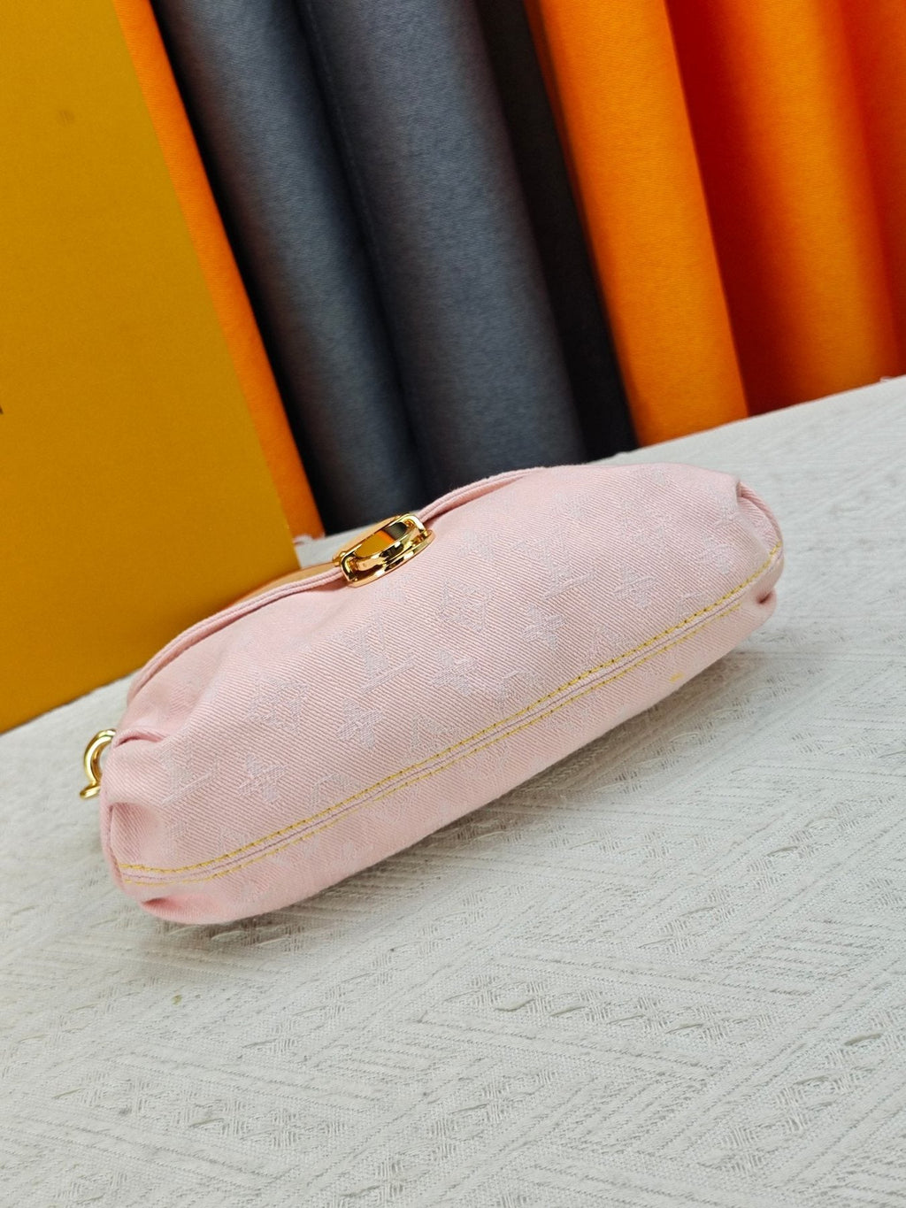 Louis Vuitton Pink Monogram Flap Shoulder Bag — detail