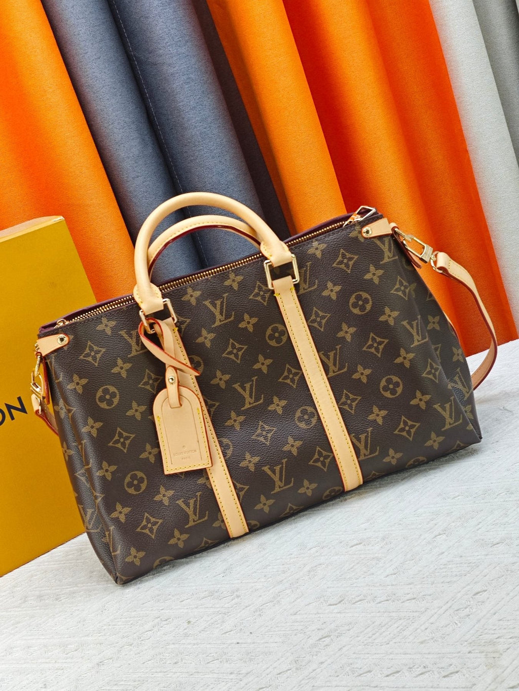 Louis Vuitton Open Handbag in Brown Monogram — front