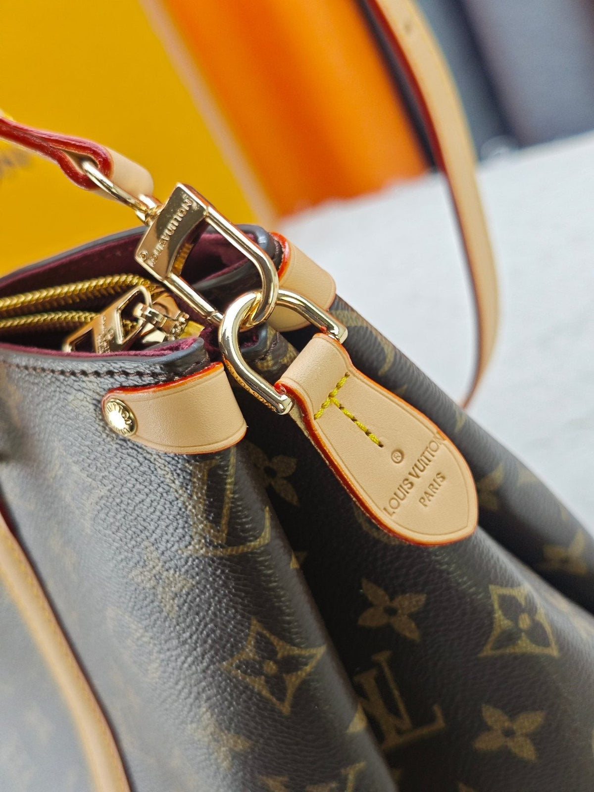 Louis Vuitton Open Handbag in Brown Monogram — detail