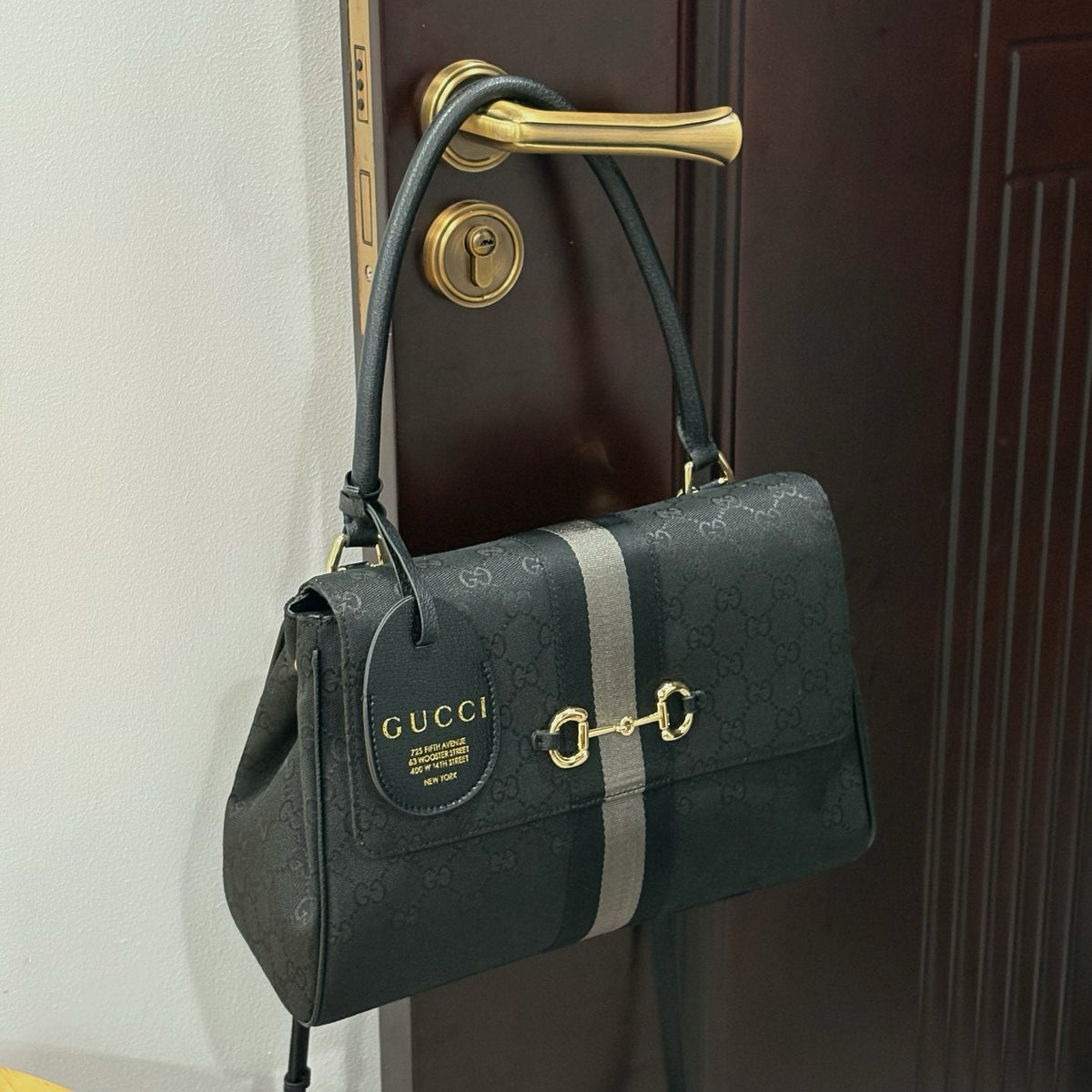 Gucci Horsebit Flap Top-Handle Shoulder Bag — front