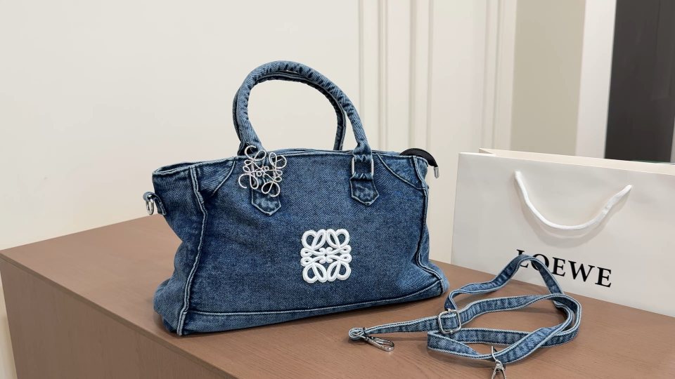 Loewe Denim Anagram Top-Handle Bag — hero