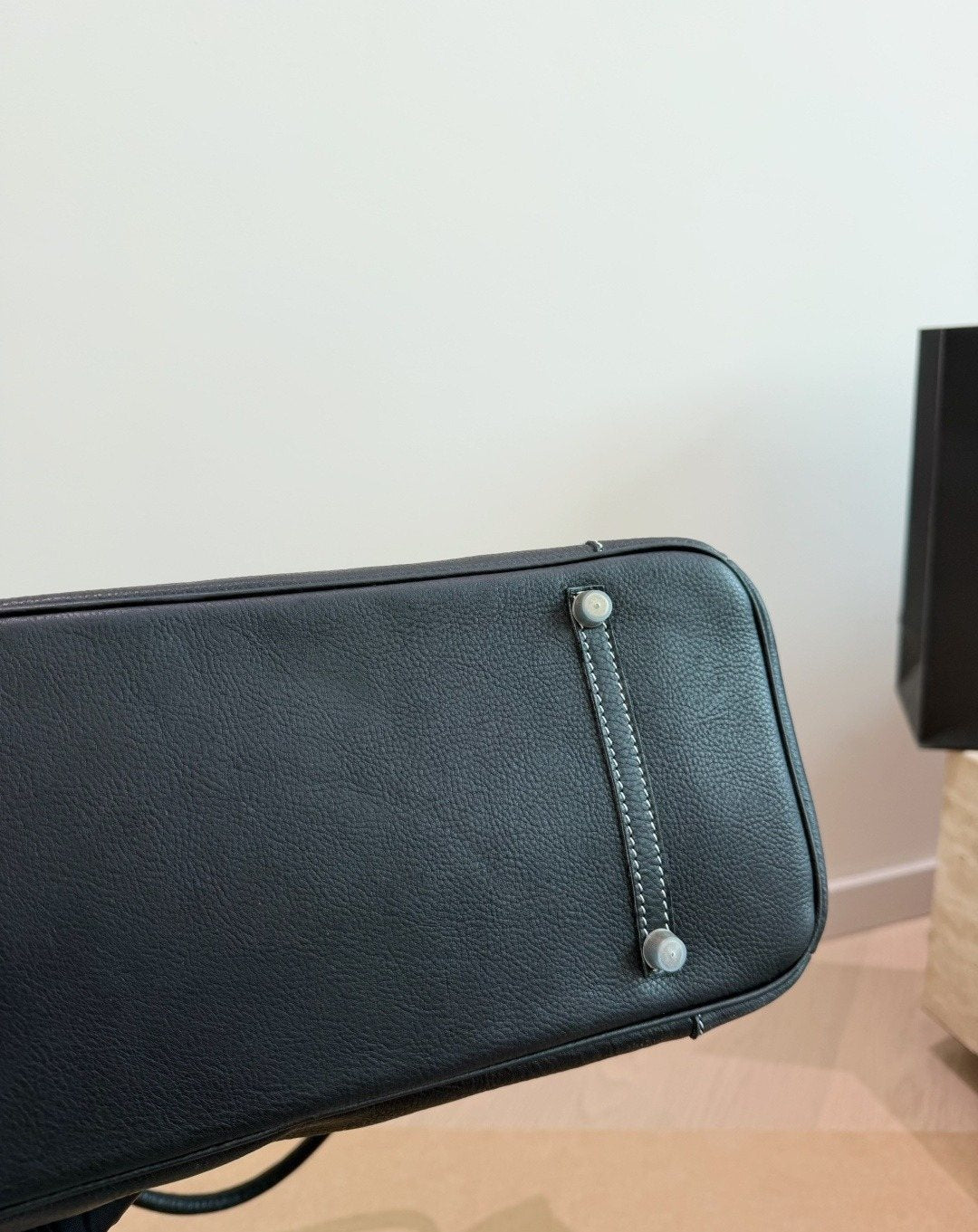 Firkin Berlin Black Leather Tote Bag — detail