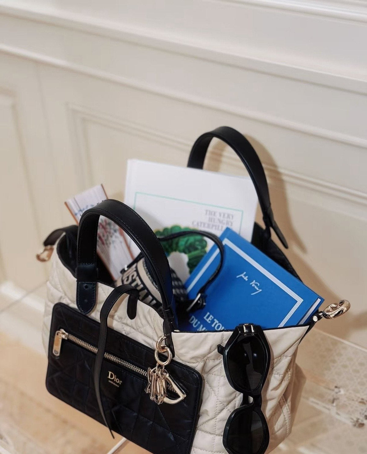 Dior Reversible Toujours Quilted Tote Bag — detail