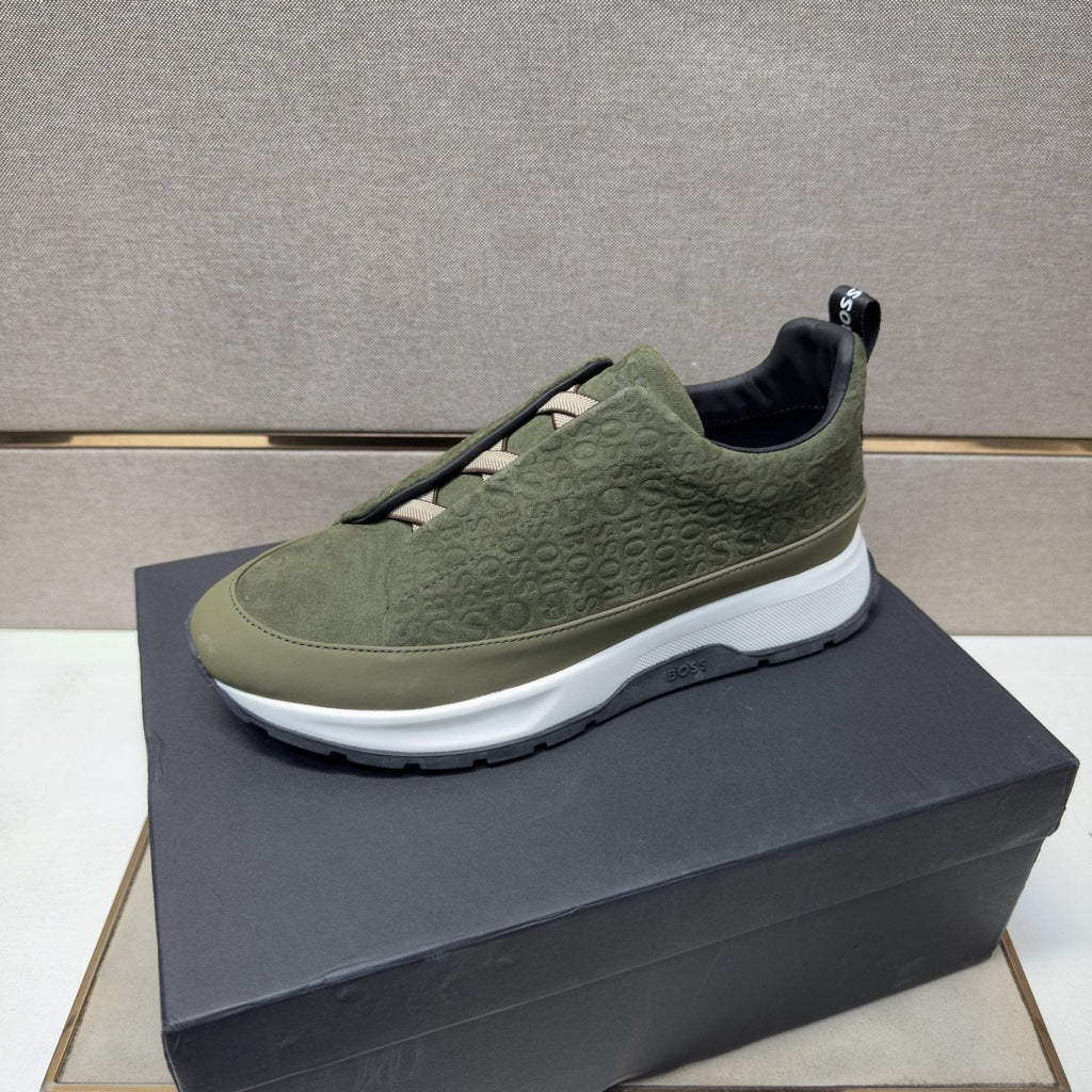BOSS Patterned Slip-On-Style Sneakers — front