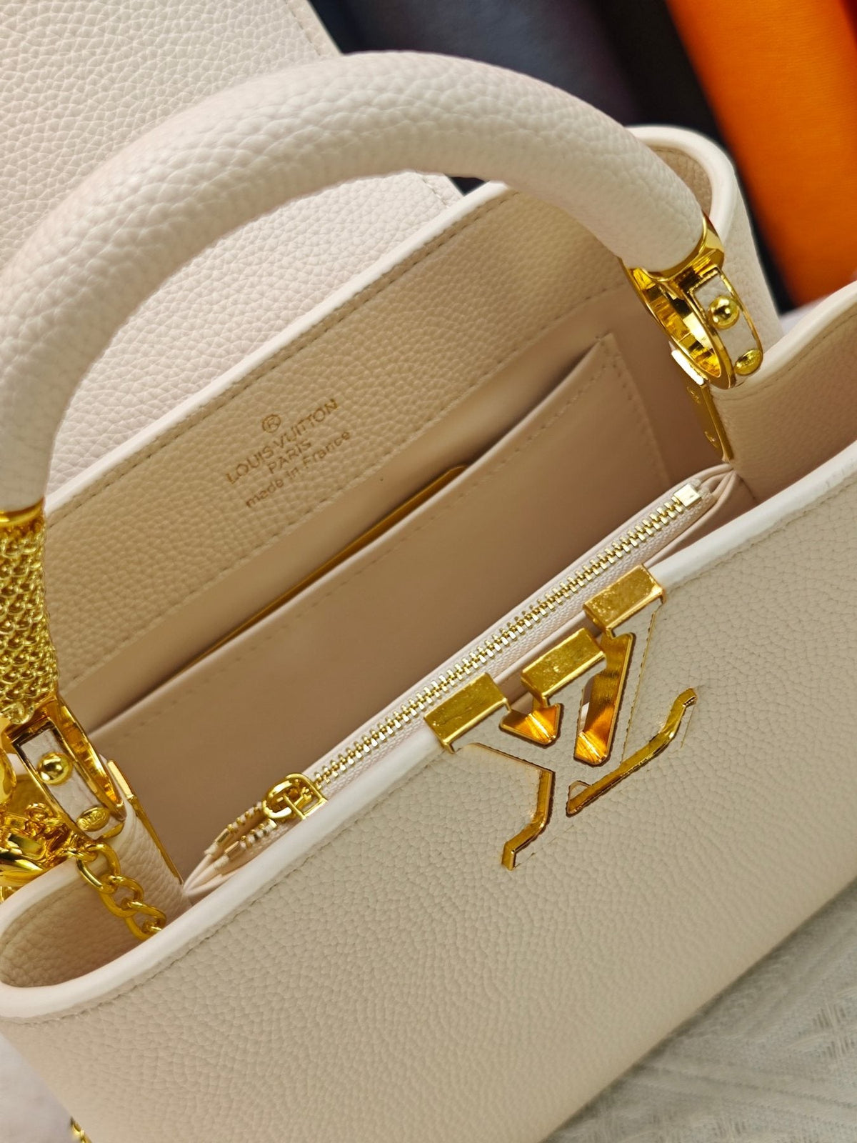 Louis Vuitton Capucines Chain Charm Top-Handle Bag — detail
