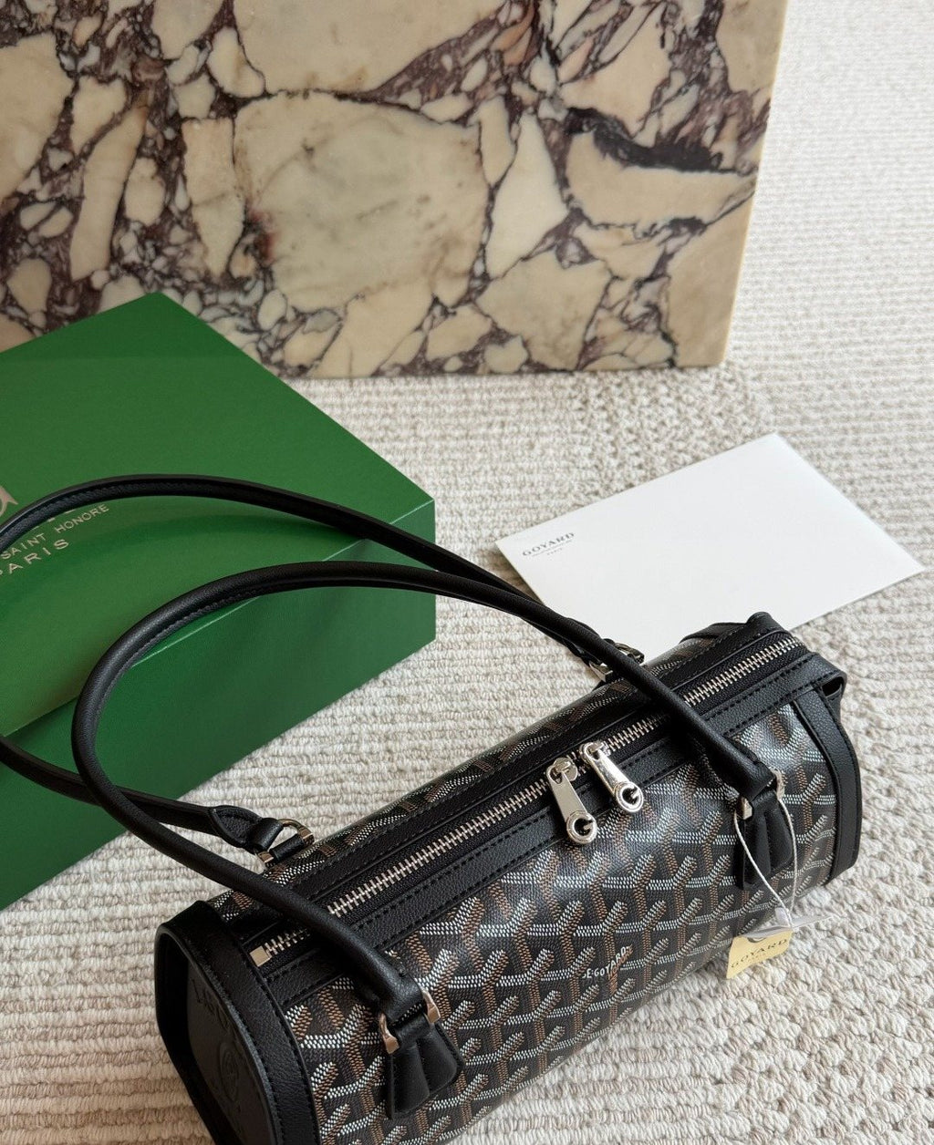 Goyard Patterned Baguette Shoulder Bag — side