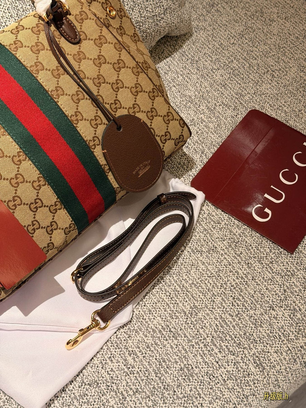 GG Paparazzo Monogram Horsebit Messenger Bag — detail