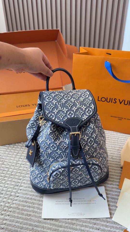 Louis Vuitton Carryall Blue Monogram Denim Backpack — hero