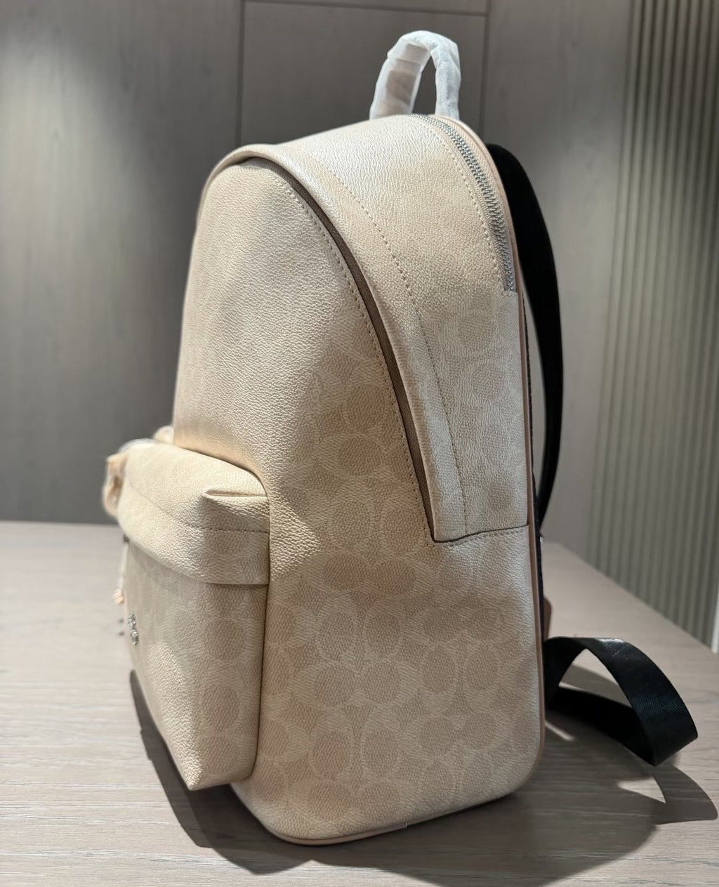 Coach Taylor Monogram Zip-Pocket Backpack — side