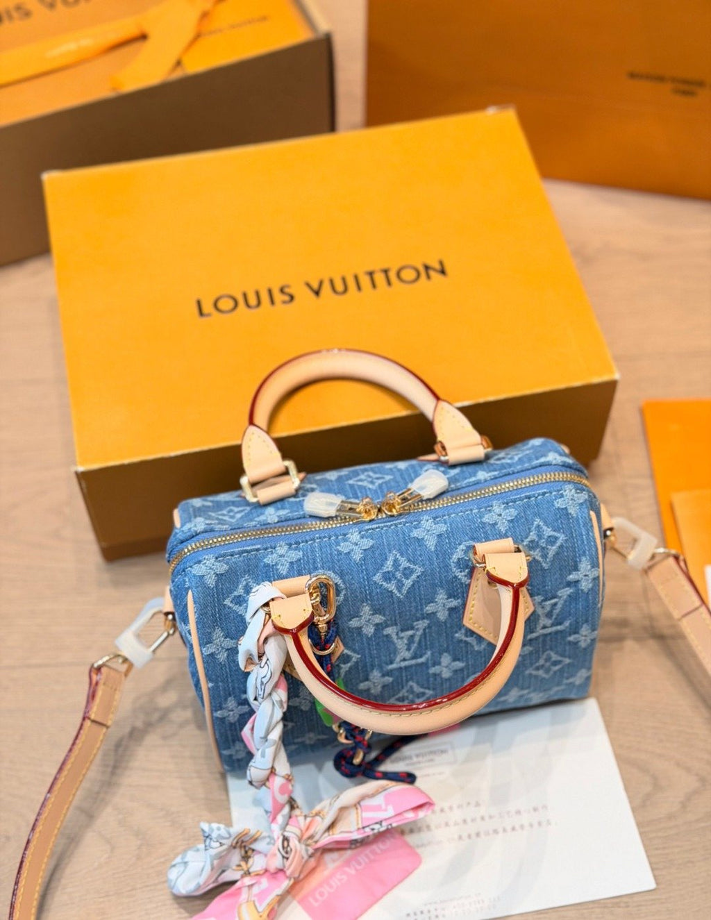 Louis Vuitton Nano Speedy Monogram Denim Bag — detail
