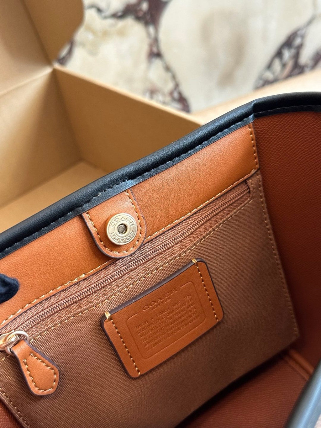 Coach Signature Pattern Bucket Bag — detail