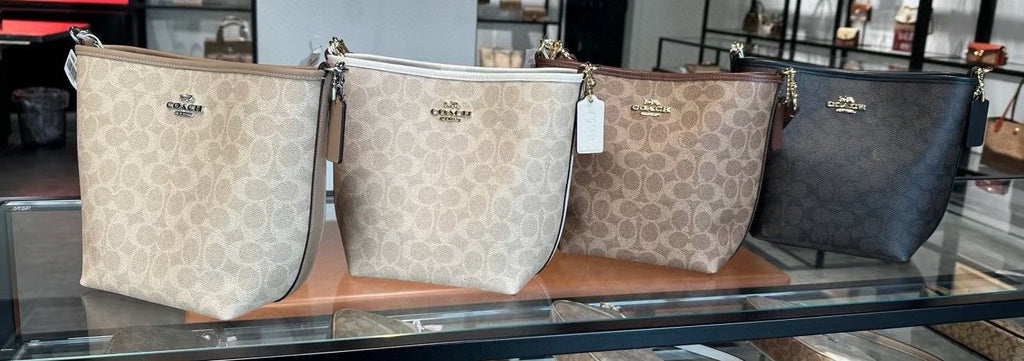 Coach Signature Pattern Bucket Bag — comparison