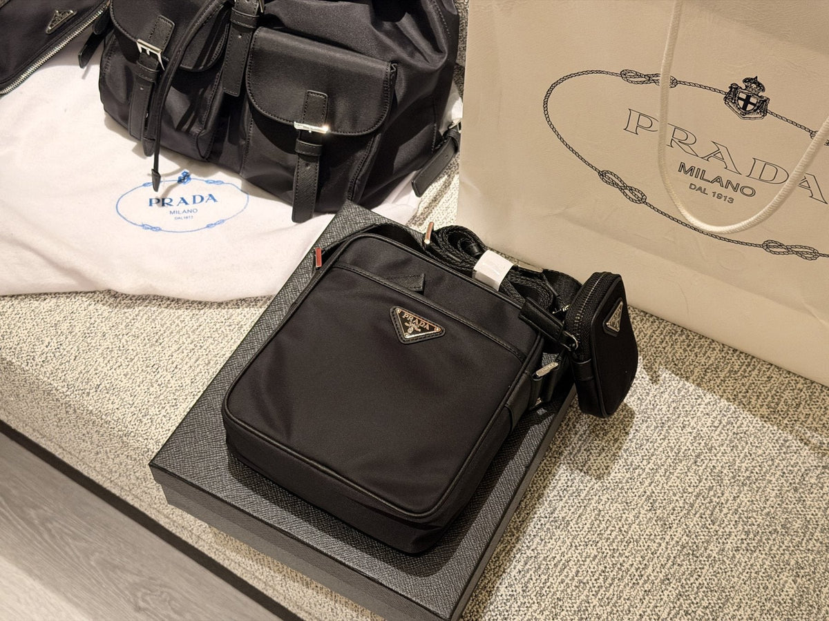 Prada Nylon Crossbody Bag with Strap Pouch — front