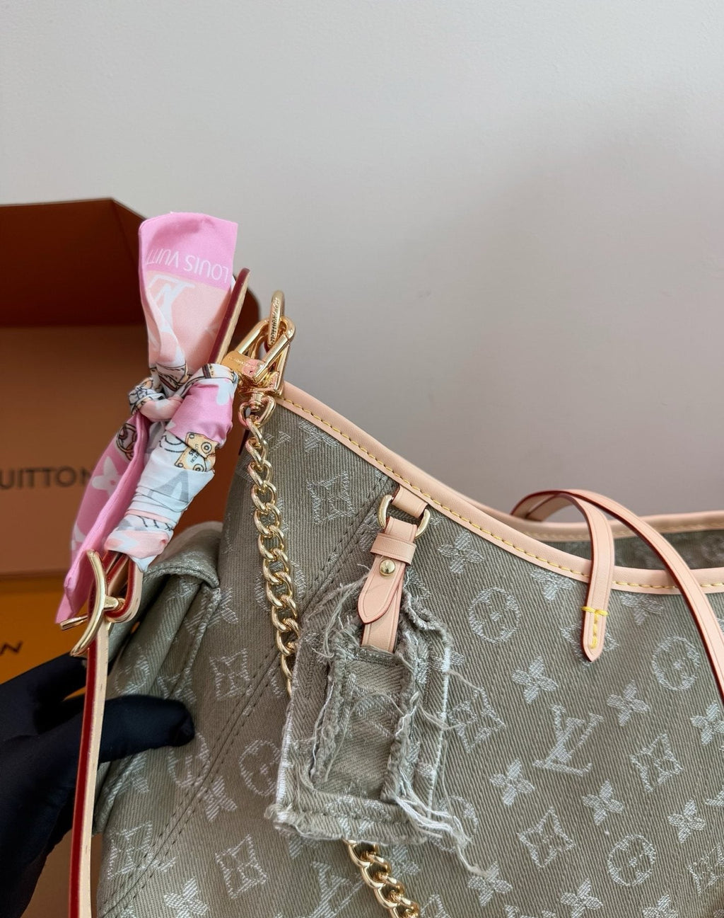 Louis Vuitton Carryall Cargo Monogram Denim Shoulder Bag — detail