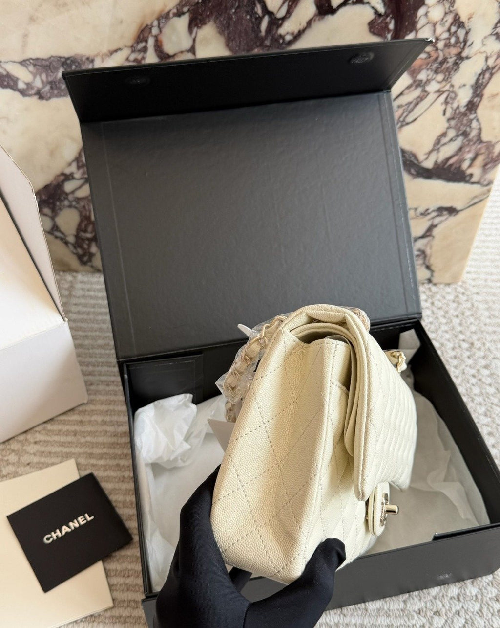 Chanel CF Quilted Chain-Strap Flap Bag — side