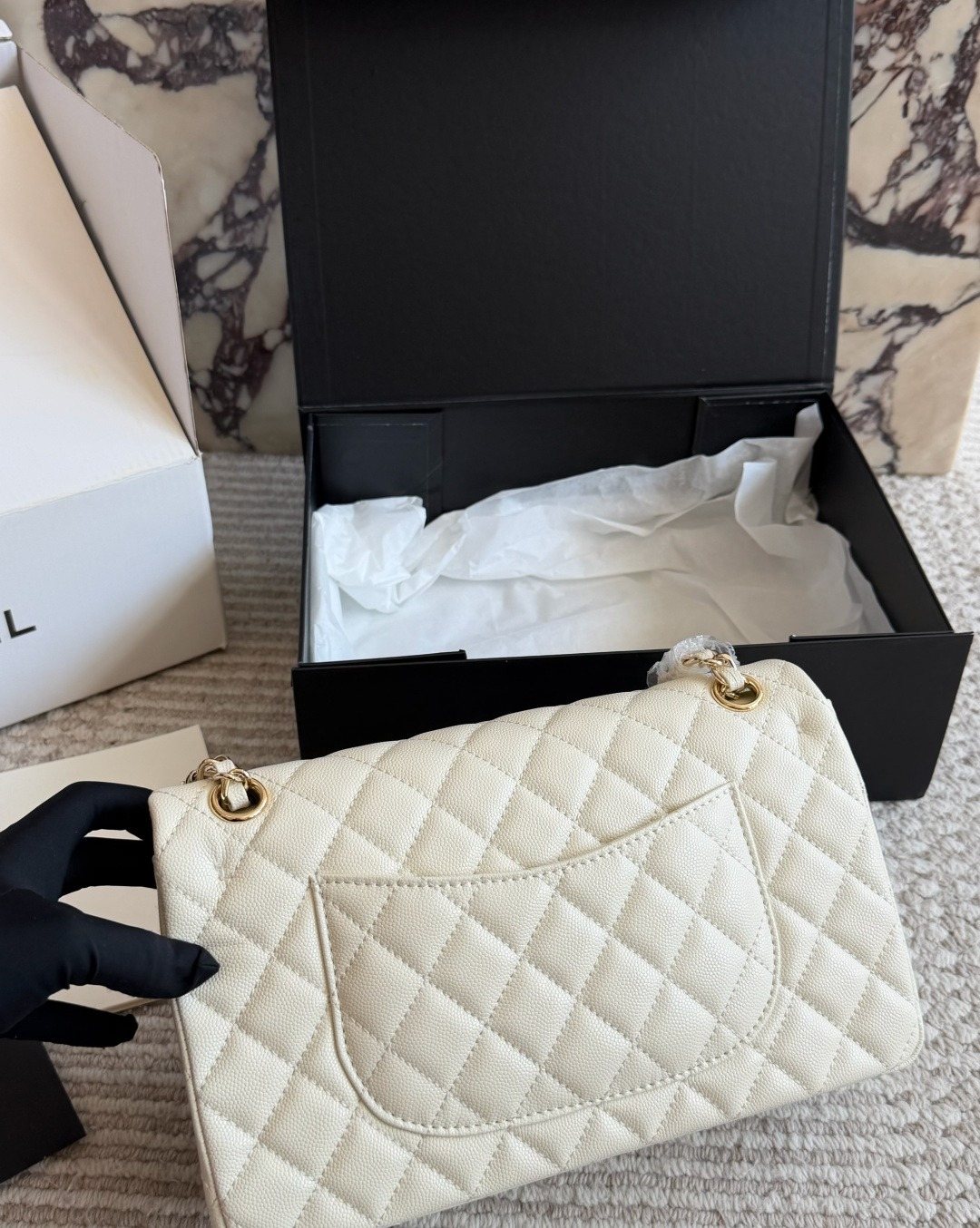 Chanel CF Quilted Chain-Strap Flap Bag — back
