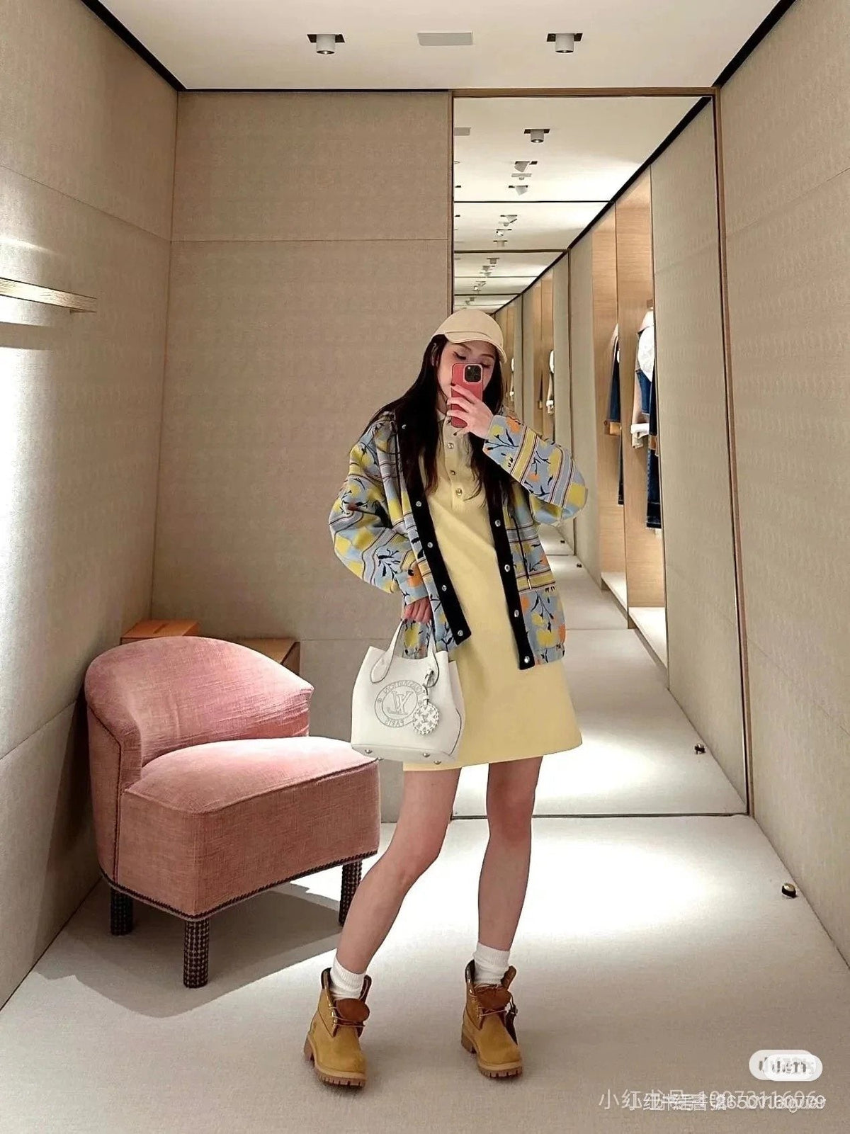 Louis Vuitton Flared Printed Tote with Round Pouch — model