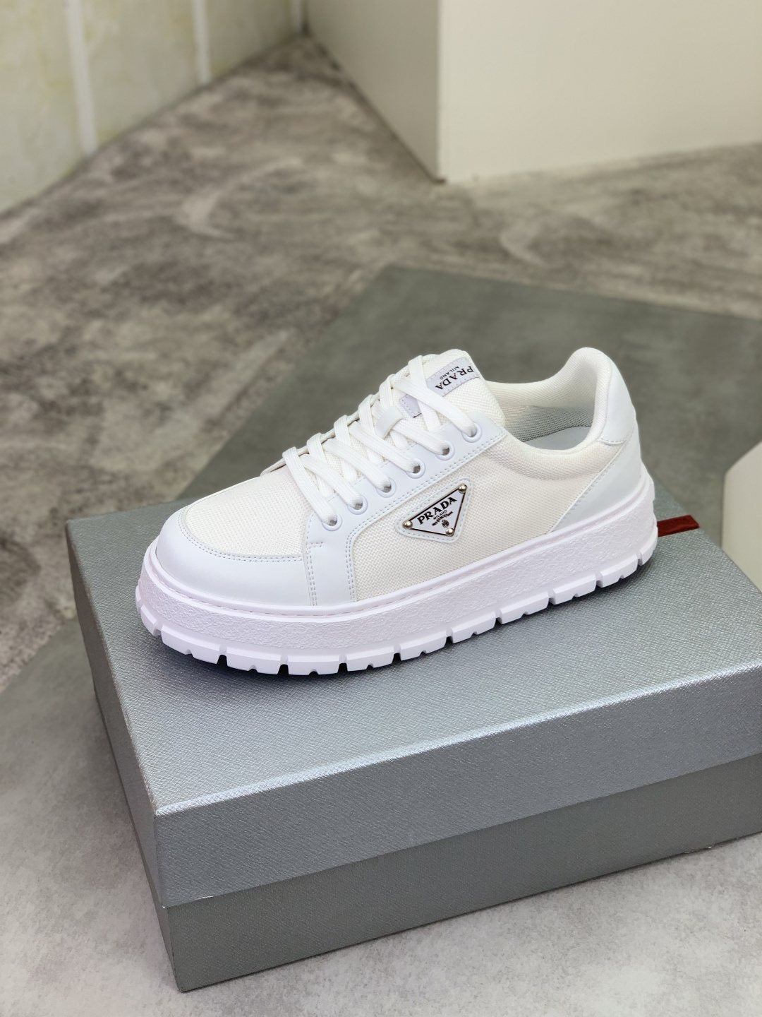 Prada Paneled Lug-Sole Sneakers — side