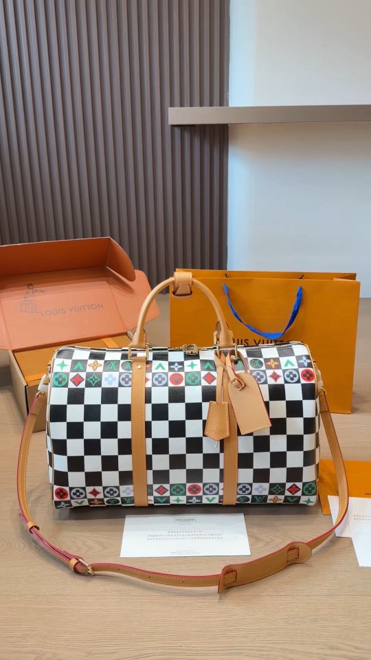 Louis Vuitton Multicolor Checker Travel Duffel Bag — hero