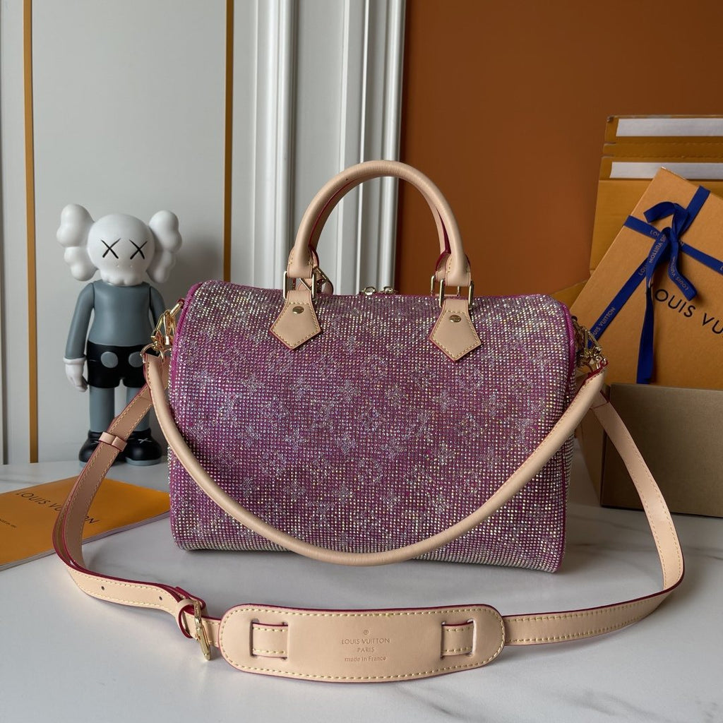 Louis Vuitton Speedy Bandoulière Crystal-Embellished Boston Bag — front