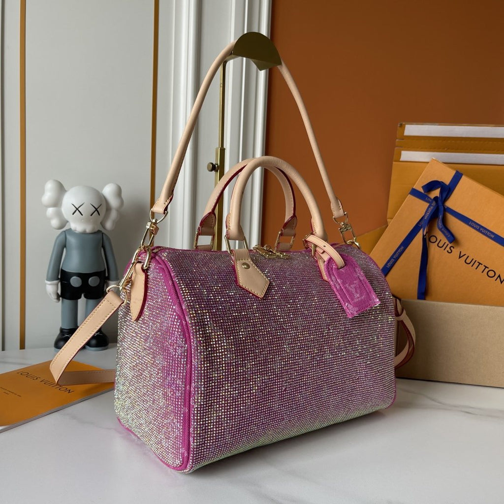 Louis Vuitton Speedy Bandoulière Crystal-Embellished Boston Bag — front