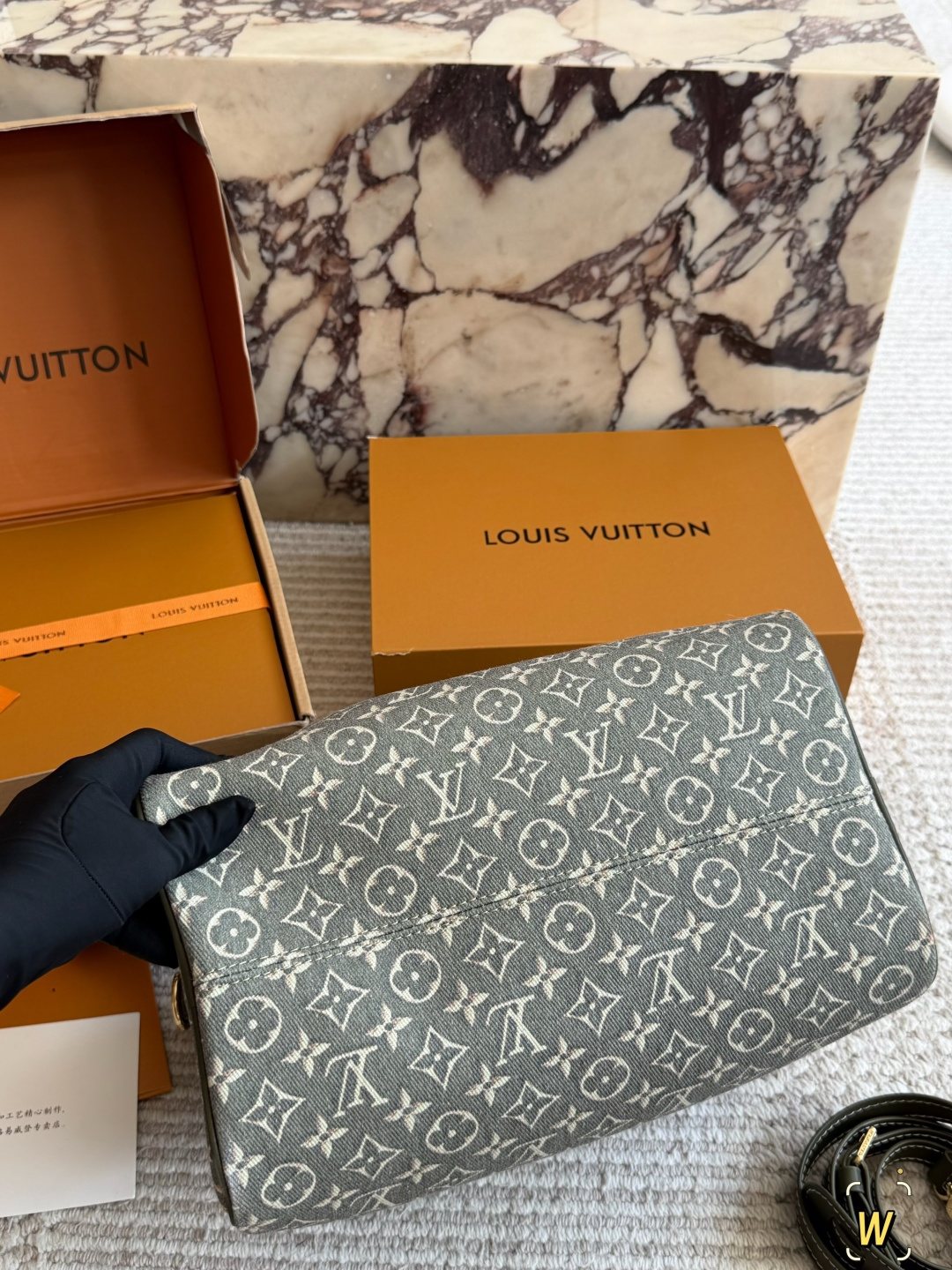 Louis Vuitton Speedy Sage Green Monogram Duffel Bag — hero